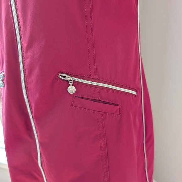 Daily Sports Fuchsia Zip-Front Mini Dress Golf Athletic Medium PGA Casual Sporty - Picture 3 of 13